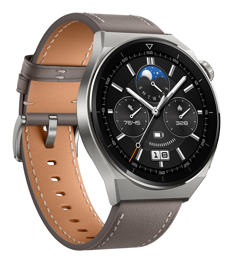 Huawei Watch GT 3 Pro 46mm Grey Leather Strap